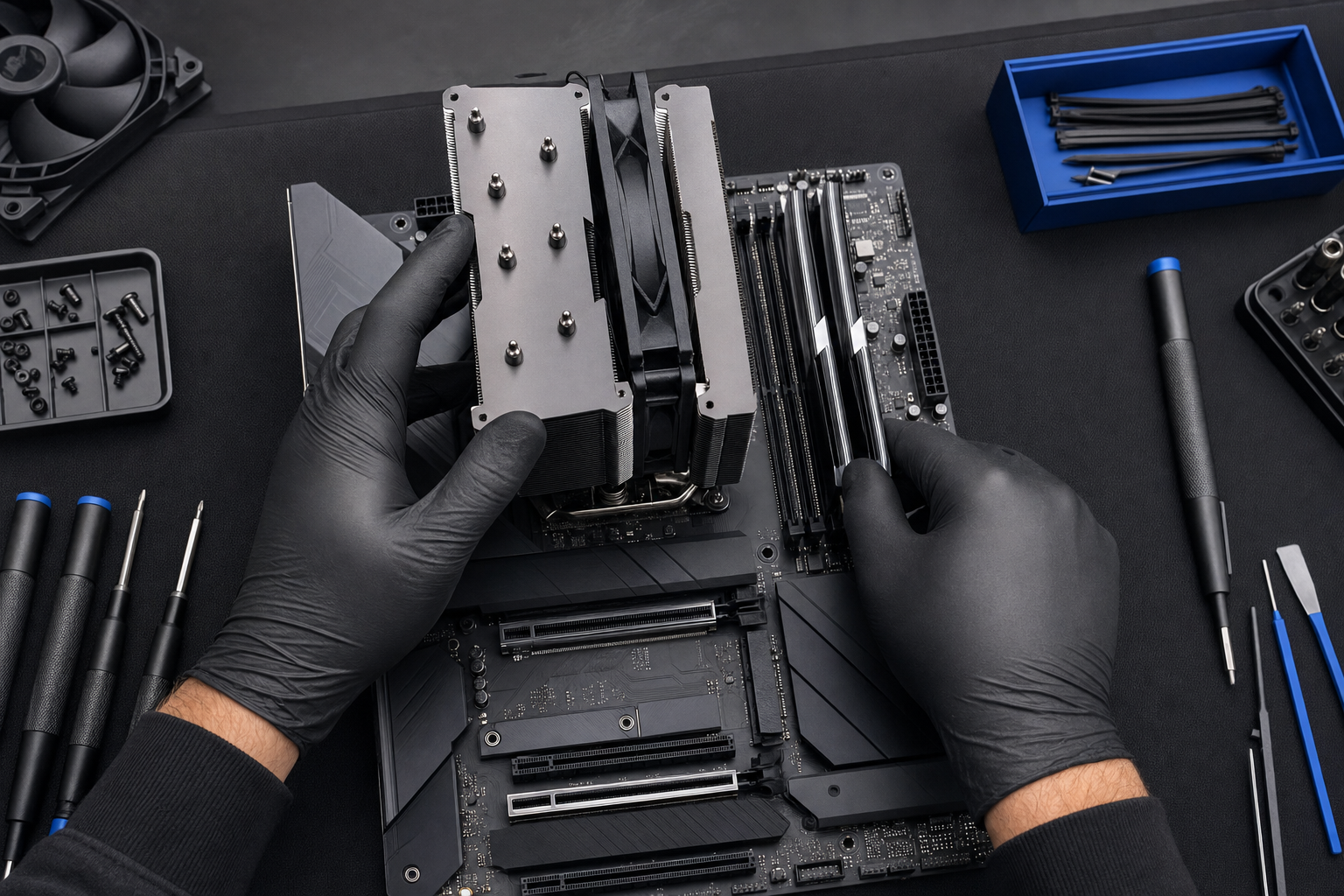 Installazione accurata dei componenti sulla scheda madre